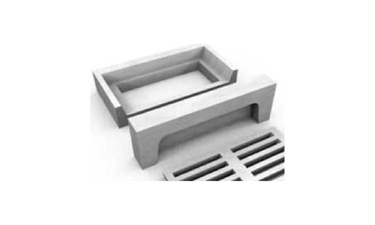 CONJUNTO PRE-MOLDADO COMPOSTO POR GRELHA (0,99 X 0,45 M), QUADRO (1,10 X 0,52 M) E CANTONEIRA (1,10 X 0,35 M), EM CONCRETO ARMADO, COM FCK DE 21 MPA
