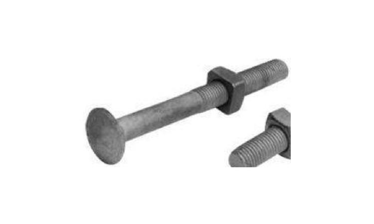 PARAFUSO FRANCES M16 EM ACO GALVANIZADO, COMPRIMENTO = 150 MM, DIAMETRO = 16 MM, CABECA ABAULADA