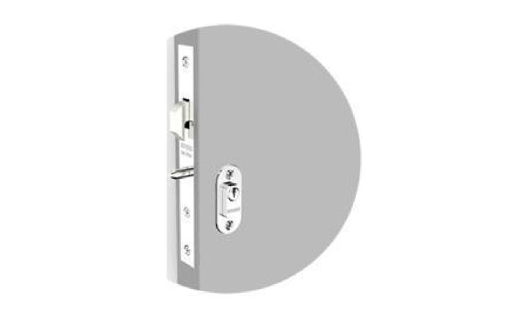 FECHADURA BICO DE PAPAGAIO PARA PORTA DE CORRER EXTERNA, EM ACO INOX COM ACABAMENTO CROMADO, MAQUINA COM 45 MM, INCLUINDO CHAVE TIPO CILINDRO