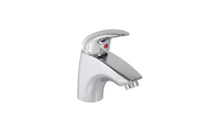 TORNEIRA DE MESA PARA LAVATORIO, METALICA CROMADA, COM MISTURADOR MONOCOMANDO, BICA BAIXA