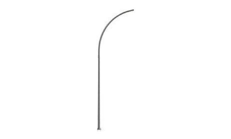 POSTE CONICO CONTINUO EM ACO GALVANIZADO, CURVO, BRACO SIMPLES, ENGASTADO, H = 9 M, DIAMETRO INFERIOR = *135* MM
