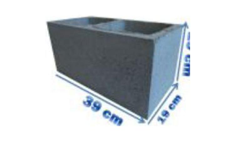 BLOCO DE VEDACAO DE CONCRETO 19 X 19 X 39 CM (CLASSE C - NBR 6136)