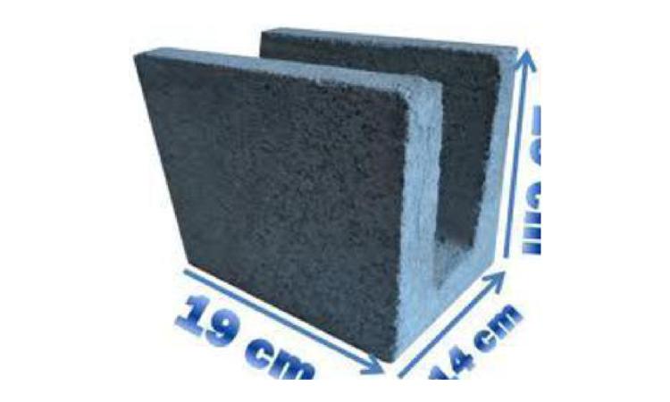 CANALETA DE CONCRETO 14 X 19 X 19 CM (CLASSE C - NBR 6136)