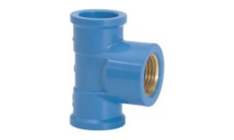 TE PVC, SOLDAVEL, COM BUCHA DE LATAO NA BOLSA CENTRAL, 90 GRAUS, 32 MM X 3/4