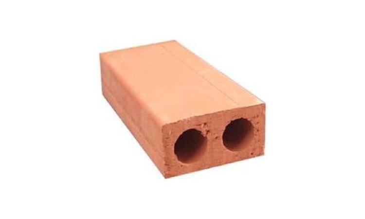 TIJOLO CERAMICO MACICO APARENTE 2 FUROS DE *6,5 X 10 X 20* CM (L X A X C)