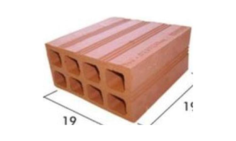 BLOCO CERAMICO / TIJOLO VAZADO PARA ALVENARIA DE VEDACAO, 8 FUROS NA HORIZONTAL DE 9 X 19 X 19 CM (L X A X C)