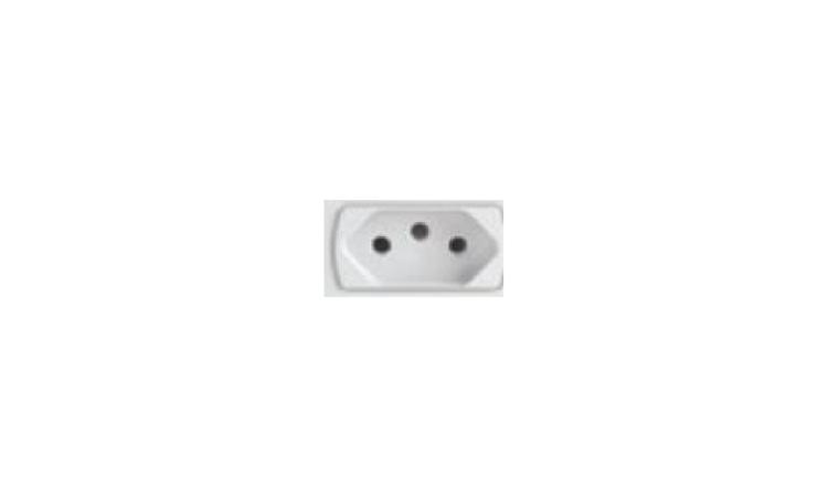 TOMADA 2P+T 10A, 250V, CONJUNTO MONTADO PARA EMBUTIR 4