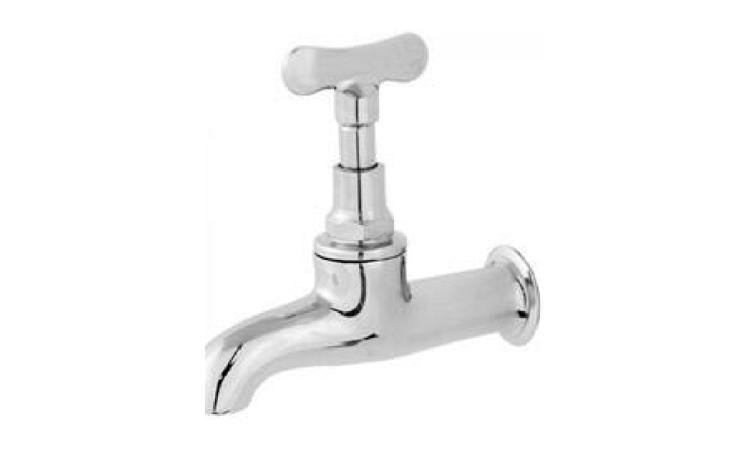TORNEIRA METALICA CROMADA PARA TANQUE / JARDIM, SEM BICO, CANO LONGO, DE PAREDE, PADRAO POPULAR / USO GERAL, 1/2
